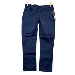 Kenneth Cole Reaction Sateen Pants Men's 33x28.5* Blue Slim Fit Cotton Casual